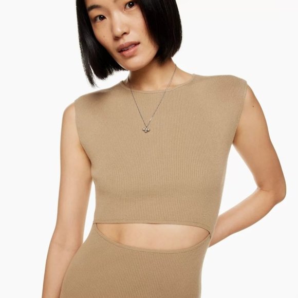Aritzia Wilfred Free Cut-Out Knit Mini Dress Knit cut-out mini dress - Picture 5 of 10